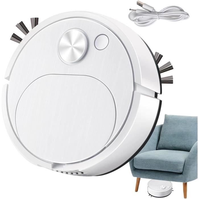 Robot Aspirateur Laveur 3 En 1 Ultra Fin - Autonomie 100 Min, Idéal Pour Poils D'animaux Et Petits Espaces
