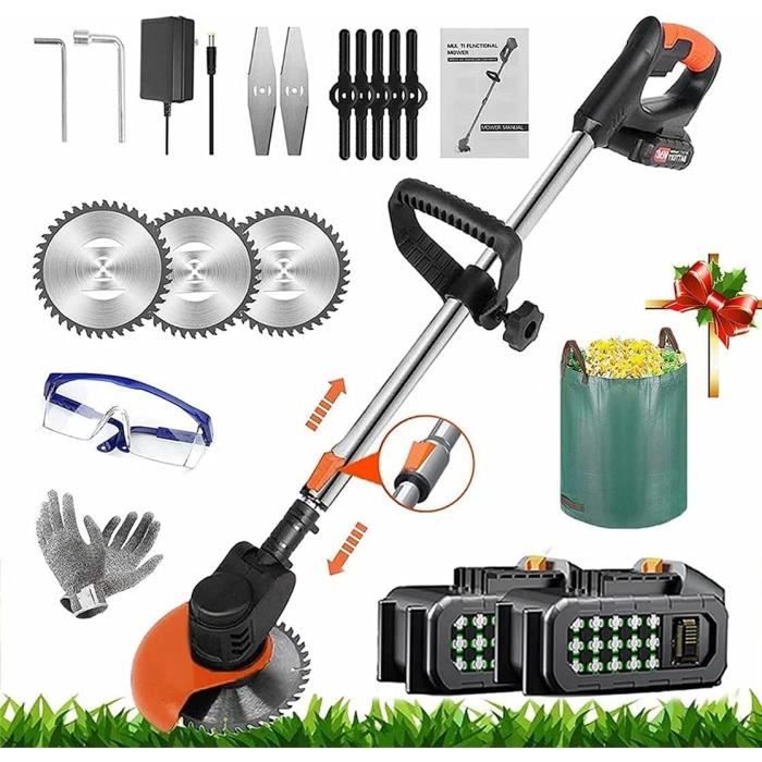 Coupe-bordure Manuel Sur Roulettes - Lame Dentelée - Manche Réglable 100/135/170 Cm - Pour Allées Et Pelouse