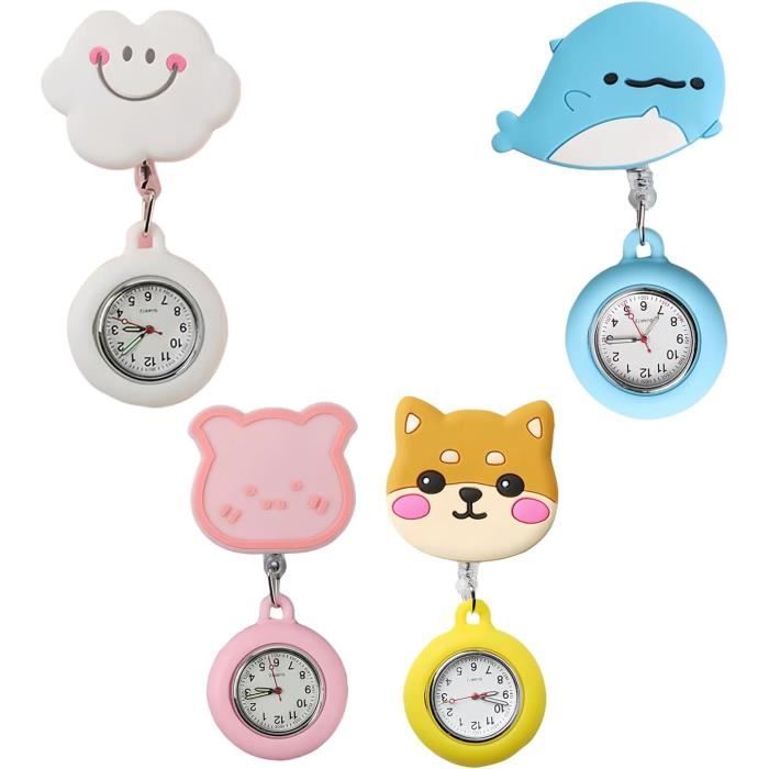 Lot De 4 Montres D Infirmi re Avec Clip R tractables Montre De