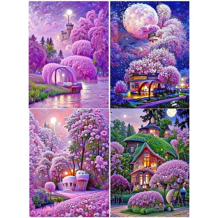 DCIDBEI Diamond Painting 4 Pezzi Paesaggio Mare 40x50cm - Kit Punto Croce Con Strass Rotondi - 2