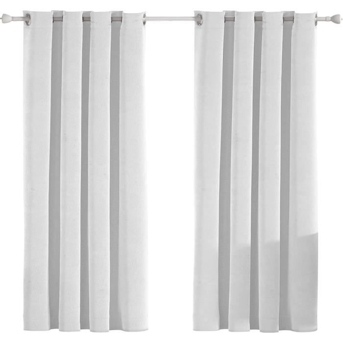 Rideaux Velours Occultant Lot De 2 - 140x280cm - Thermique Isolant - Neuf