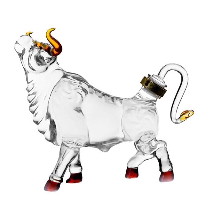 Carafe en verre en forme de vache transparente creuse de bouteille de vin créative pour la fête