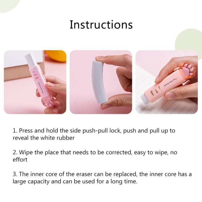 XURJUMI 6 Pezzi Gomme Creative Retrattili Con Pennello, Gomma Colorata Push-Pull Gomme Da Cancellare Gomma Kawaii Gomme Da Cancellare Bambini Per Scrivere Ufficio