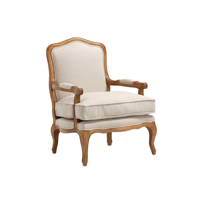 Fauteuil - VENTE-UNIQUE - MAHAUX - Lin - Beige - 1 place - Avec accoudoirs