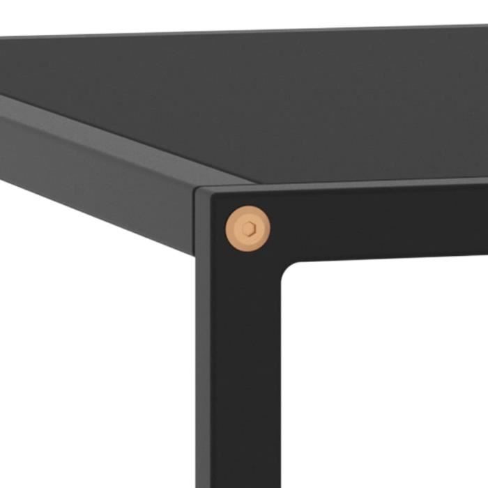 Table Basse Noire Avec Plateau Verre Trempé 80x80x35 Cm - Design Moderne Et Solide - Idéale Salon