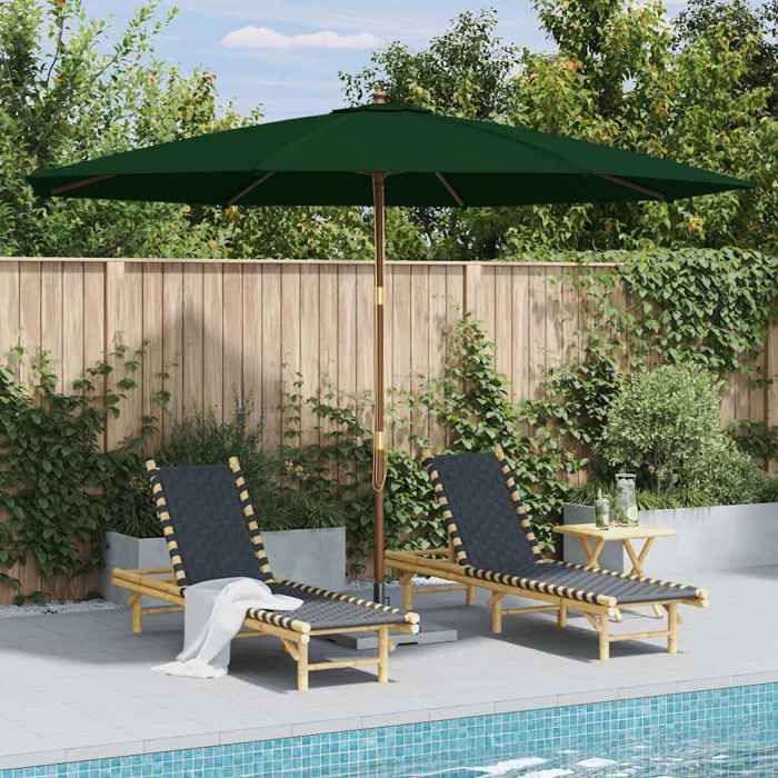 VidaXL Parasol d'extérieur avec mât en bois 350 cm