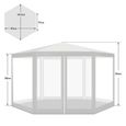 Faziango Tente avec moustiquaire Tonnelle tente de réception hexagonale pour tonnelle de jardin 2x2x2m blanc TENTE DE CAMPING-1