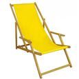 Chaise longue de jardin jaune pliante, chilienne, mobilier de jardin avec table d'appoint 10-302NT-1