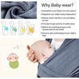 Écharpe de Portage Porte-Bébé Multifonctionnel Pour Nouveau-nés et Bébés Coton Elastique Sans Nœud Jusqu'à 15kg - Gris fonce-1