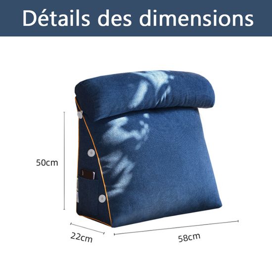 OBTUSS Coussin de lecture triangulaire avec cou réglable, coussin de soutien dorsal pour canapé, lit, tête de lit, coussin de soutien lombaire OBTUSS Coussin de lecture triangulaire avec cou réglable, coussin de soutien dorsal pour canapé, lit, tête de lit, coussin de soutien lombaire