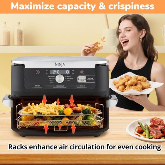 160 Papiers Cuisson Pour Air Fryer – Compatibles Cosori 10L, Ninja Foodi 10.4L, Cecotec 9L, Avec 1 Pinceau En Silicone