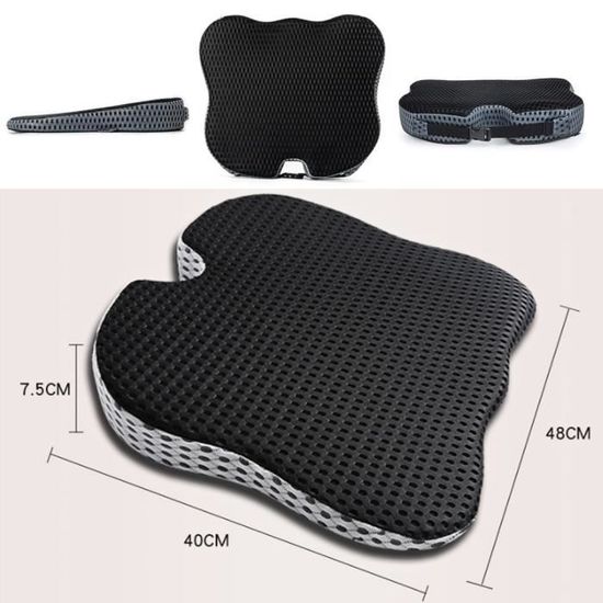 Coussin Orthopédique Coccyx En Mousse Mémoire De Forme Ajiteogy - Noir - Ergonomique - Neuf