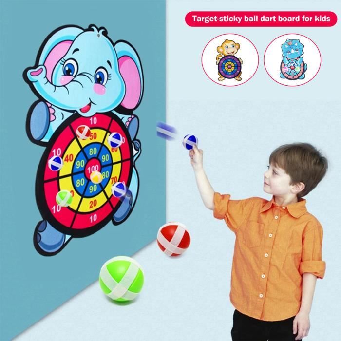 Jeu De Fléchettes Aimantées Pour Enfants - 12 Balles Collantes + Cible Panda - Extérieur/intérieur - À Partir De 3 Ans - Sécurité Et Amusement Garanti - 6