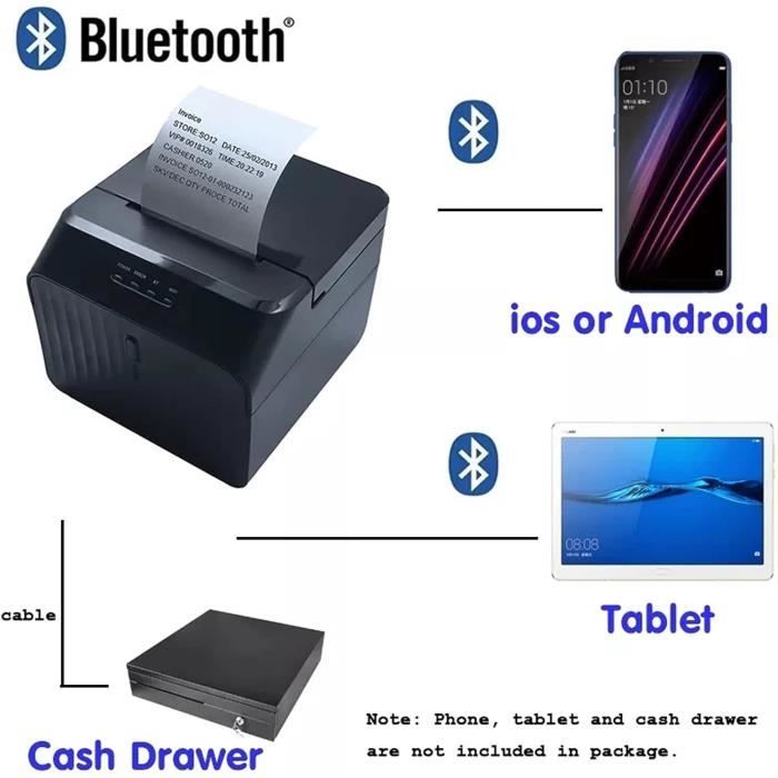 Imprimante D'Étiquettes Thermiques Bluetooth, Étiqueteuse De Colis