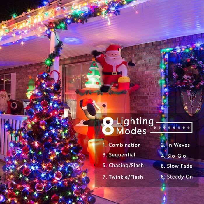 Guirlande Lumineuse LED 120 Lumières 15 M - 8 Modes, Télécommande, IP65 étanche - Pour Noël, Jardin, Fêtes - 7