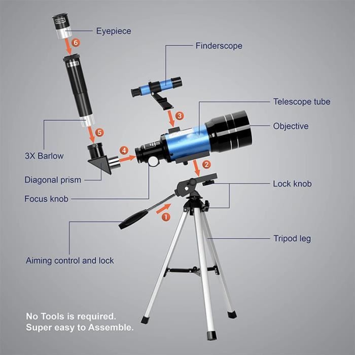 Télescope Astronomique 70mm pour Enfants 150X Astronomique — free download