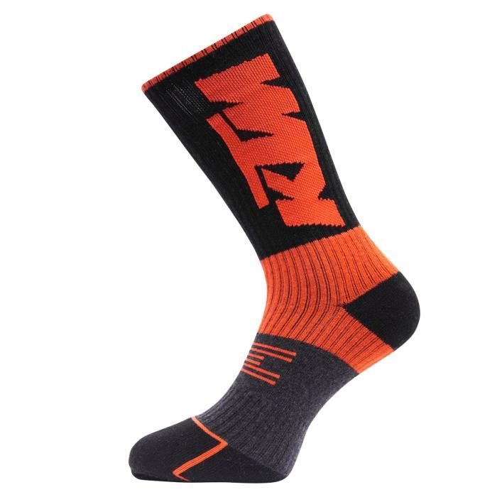 KTM Chaussettes Homme, Chaussette Haute Homme (lot de 6) Noir taille 43/46