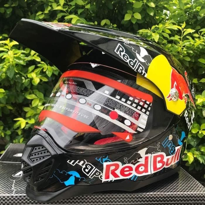 Casque Motocross Adulte Casque Moto Modulable Cross Moto Certification ECE Casques Red Bull Moto Cross Homme Femme Casque VTT Inte Cdiscount Auto