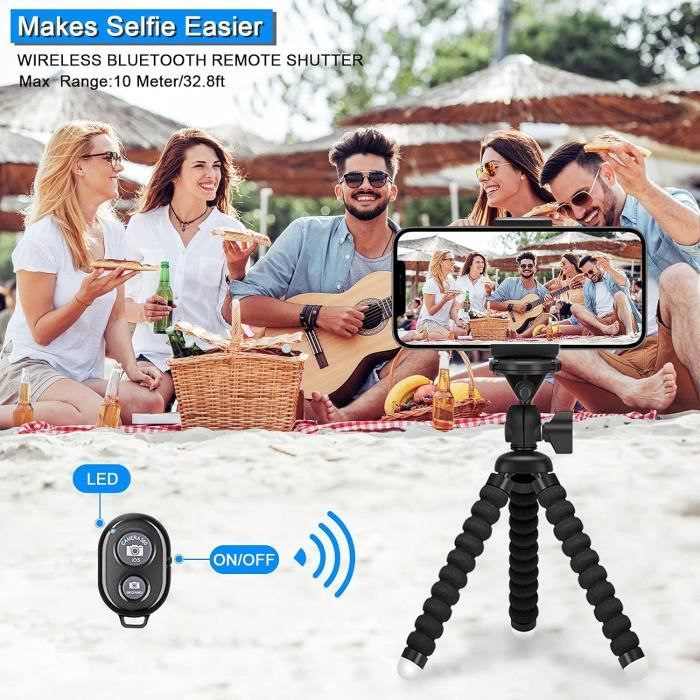 Trépied pour téléphone/smartphone avec lampe intégrée - Perche à selfie