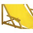 Chaise longue de jardin jaune pliante, chilienne, mobilier de jardin avec table d'appoint 10-302NT-2
