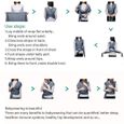 Écharpe de Portage Porte-Bébé Multifonctionnel Pour Nouveau-nés et Bébés Coton Elastique Sans Nœud Jusqu'à 15kg - Gris fonce-2
