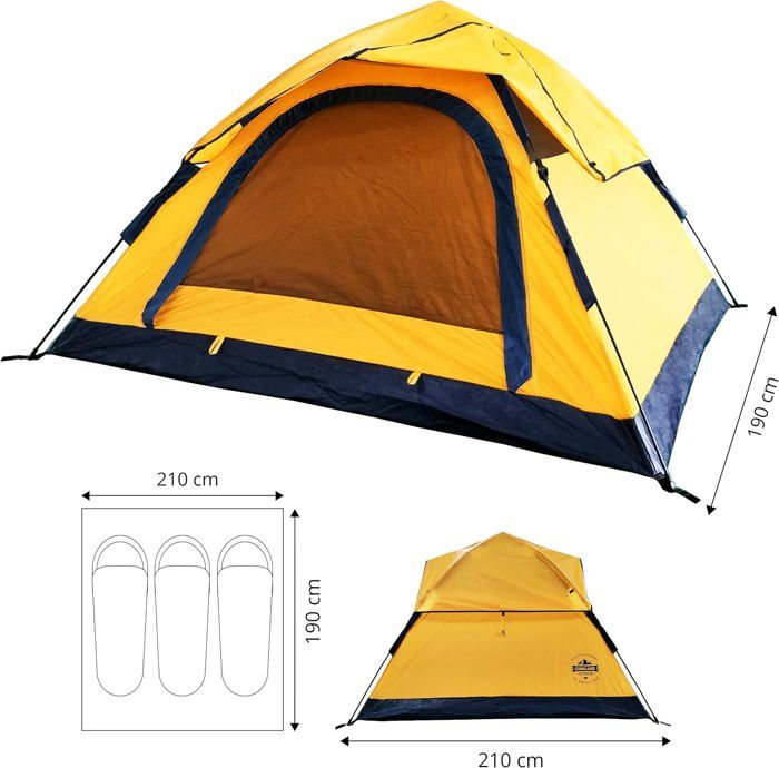 Lumaland Tienda de campaña Pop Up para 2-3 Personas, 215 x 195 x 120 cm Lumaland Tienda de campaña Pop Up para 2-3 Personas, 215 x 195 x 120 cm
