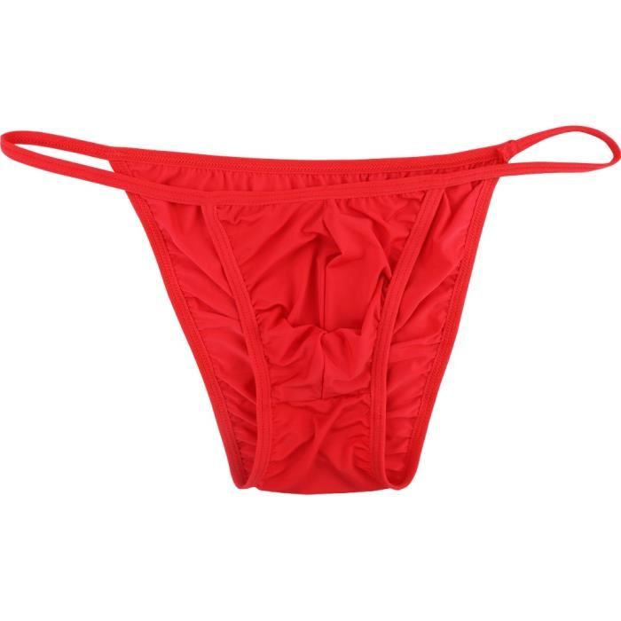 String Homme Sexy Erotique Lingerie Ficelle Slip Tanga Thong Sous vetements Jockstrap Culottes G String Briefs Boxer Taille Basse Rouge Rouge Cdiscount Pret a Porter