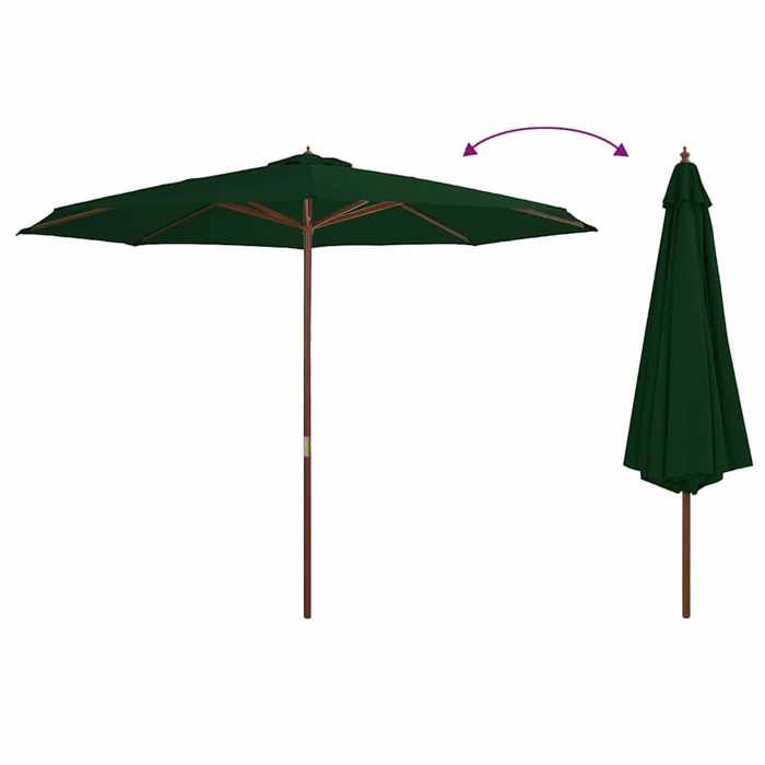 VidaXL Parasol De Jardin 3 Niveaux 2x2m - Mât Aluminium, Pare-Soleil Patio Extérieur - Noir