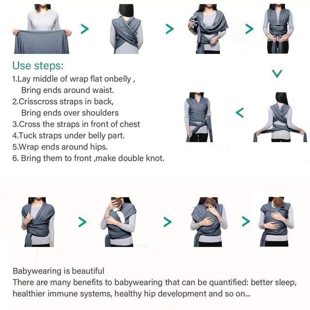 Echarpe de Portage - Porte Bébé jusqu’à 15kg - Couverture de Portage Taille  Unique - Douce - Flexible Écharpe Multifonctionnel pour les Nouveau-nés et