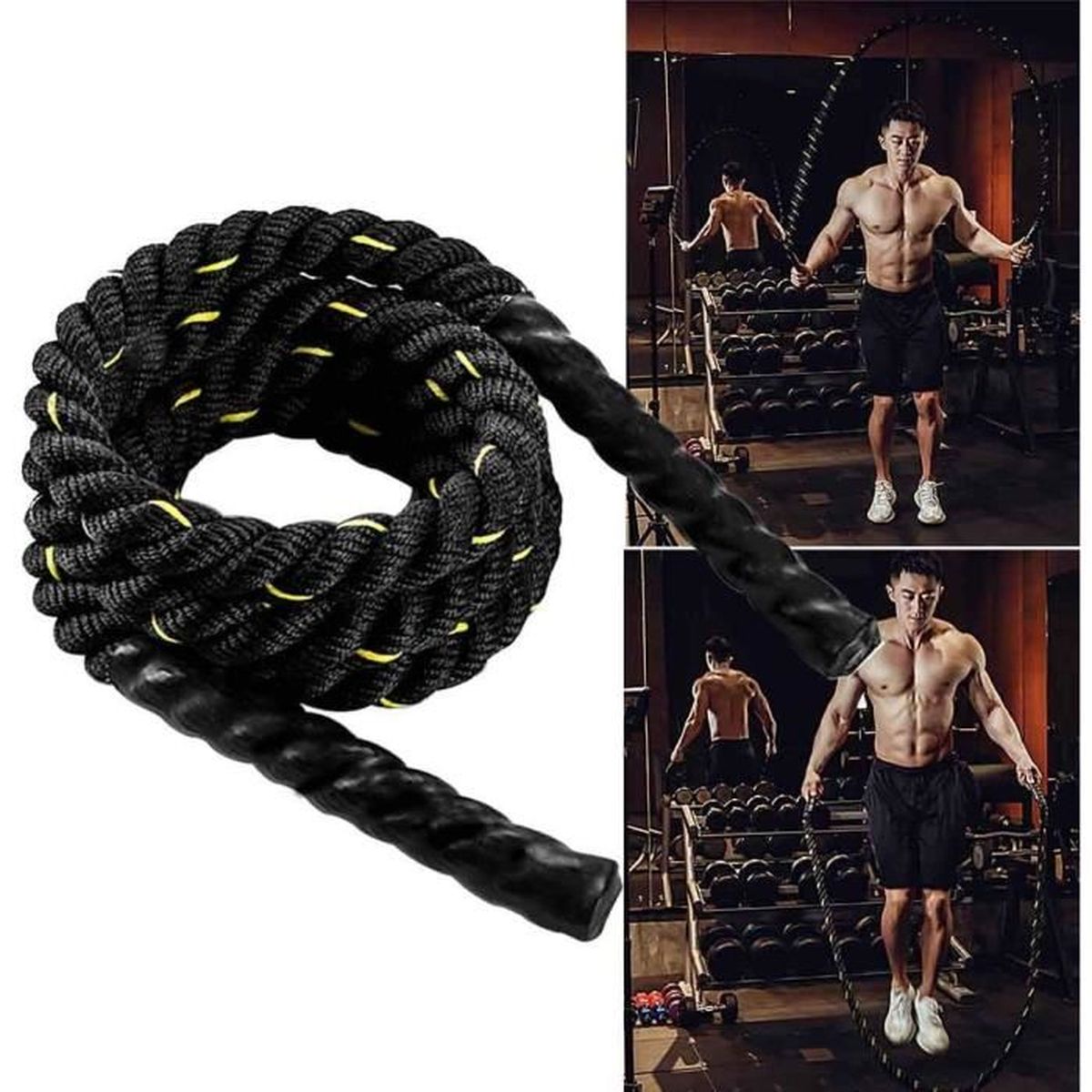Corde à sauter corde à sauter Jeu Exercice Gym Boxe Fitness Vitesse Jump 2.8 m noir
