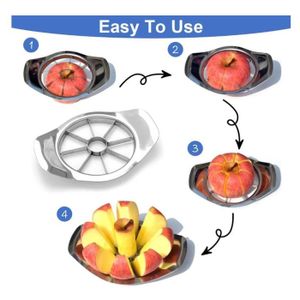 Starchef Trancheuse Pomme 8 Tranches - Coupe-Pomme Vert, Lame Inox Anti-Rouille, Idéal Tarte & Snacks Sains