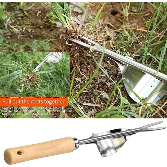 Outil Désherbeur Manuel 2 Pièces – Pelle Multifonction Pour Mauvaises Herbes, Mousse Et Pissenlits