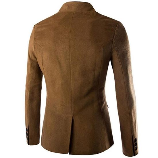 Minetom Homme R/étro Veste /à Manches Longues Slim Fit Simple Boutonnage Blazer Veste De Costume Manteau Blouson Outerwear