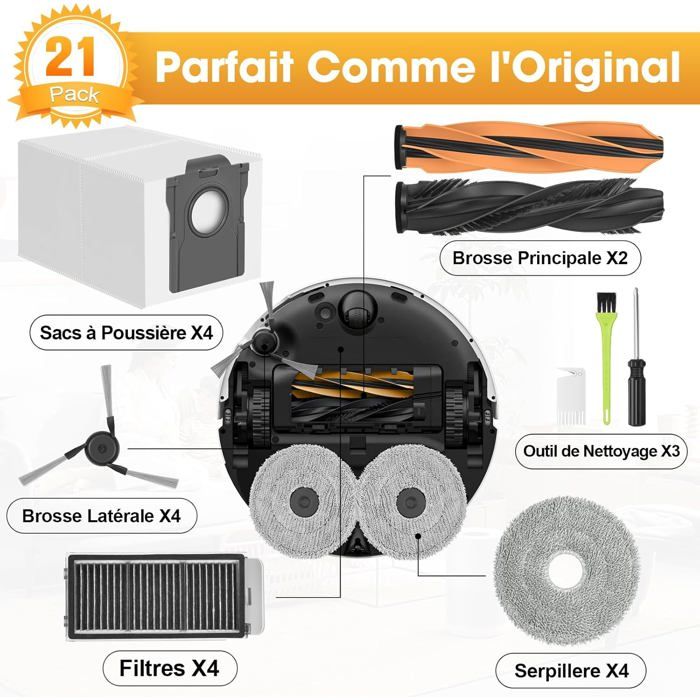 Kit D'accessoires De Rechange Pour Aspirateur Robot D20 Pro/D20 Plus