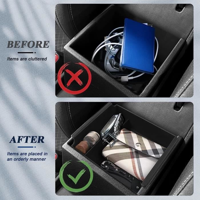 Boîte De Rangement Console Centrale Sportage 2011-2015 – Organiseur Accoudoir Avec Rainures Pour Pièces Et Clés, Installation Facile Plug & Play