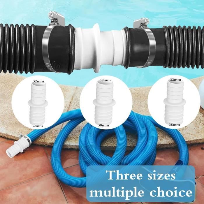 Raccord De Tuyau De Piscine - Lot De 2, Compatible 10,2 Cm Et 5,1 Cm - Étanche, Installation Facile - 3