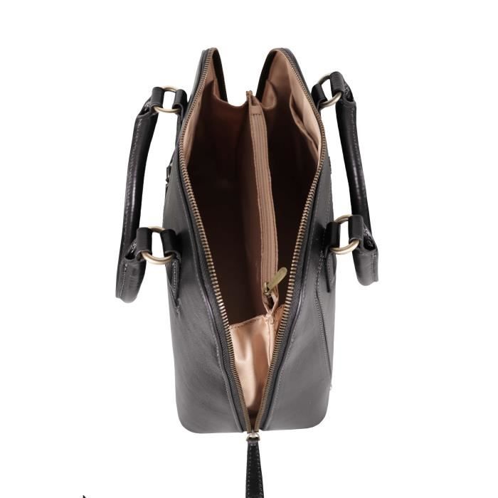 Sac à Main Femme KATANA En Cuir Vachette – Taille Moyenne, Bandoulière Amovible, 2 Compartiments