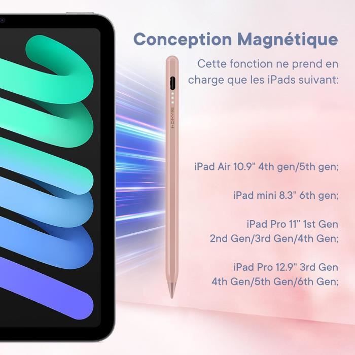 Stylet BAZO Compatible IPad 2018-2025 - Magnétique, Recharge Rapide 15 Min, Rejet De Paume | Pour IPad Pro/Air/Mini