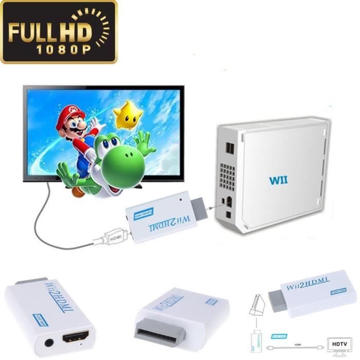 Adaptateur Wii vers Hdmi Connecteur convertisseur Wii vers Hdmi