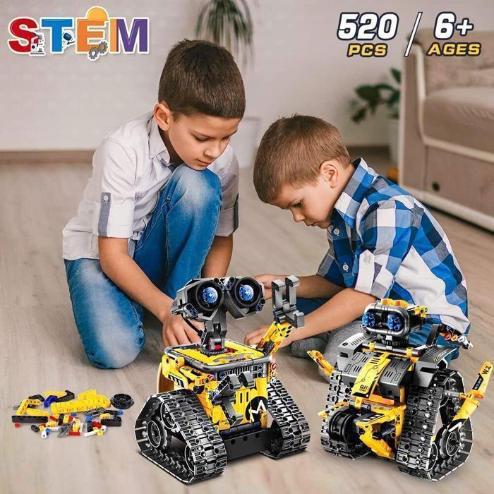 HOGOKIDS Technic Robots Télécommandés Avec Lumière LED - 5 In 1 RC Jouets De Construction Tank Auto Tracked Racer Avec App Te Amz