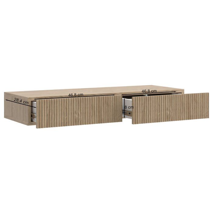 Coiffeuse - NOLIE - 110 cm - suspendu - avec tiroir - en aspect chêne ...