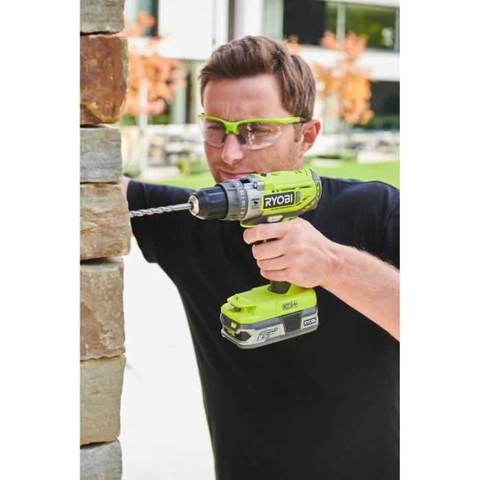 Perceuse-visseuse à Percussion RYOBI 18V ONE+ - Kit Avec 2 Batteries Lithium+ (2.0Ah + 4.0Ah) - Puissante Et Polyvalente
