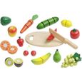 Jeu de fruits et légumes en bois pour la coupe - HOWA - 4867 - 16 pièces-0