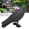 Corbeau de jardin anti-pigeon décoration épouvantail oiseaux pigeon alarmistes jardin figure noir tout neuf-0