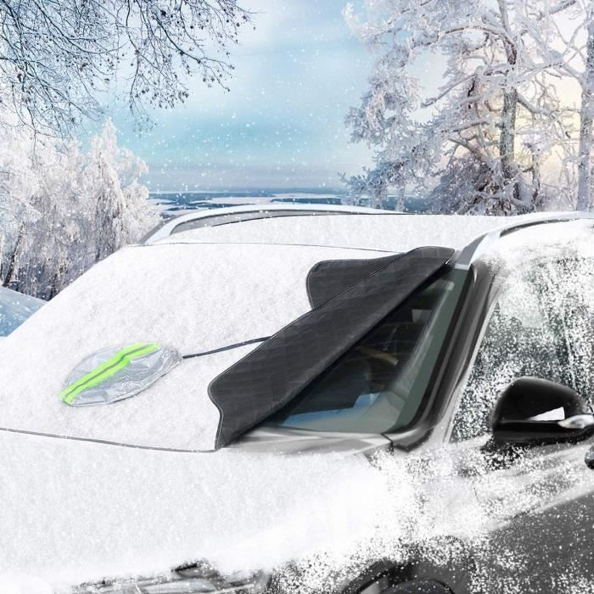 Protège Pare Brise Couverture De Neige Pour Pare-Brise De Voiture Bache Pare Brise Anti Givre Couverture Repliable Protection Voiture Gel
