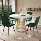 TRUXEN Table à manger ronde 100 cm avec 4 chaise,Ensemble de table à manger table de cuisine avec chaises de salle à manger en velours