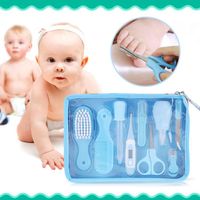 13 pcs/ensemble Kit de soins bébé Infirmière nouveau-né Bébé  coupe-ongles ciseaux brosse à cheveux peigne bleu