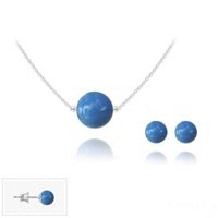 Parure collier+B.d'oreilles perles nacrées Swarovski argent 925°°°Certif authenticité