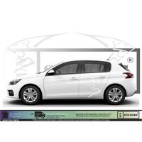 Peugeot Logo Lion ST GTI racing - BLANC - Kit Complet - Tuning Sticker Autocollant Graphic Decals