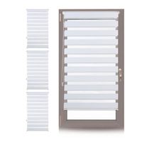 4 x Doppelrollo Klemmfix ohne bohren, Seitenzugrollo mit Streifen, Duo-Rollo für Fenster, Stoff 56x156 cm, weiß